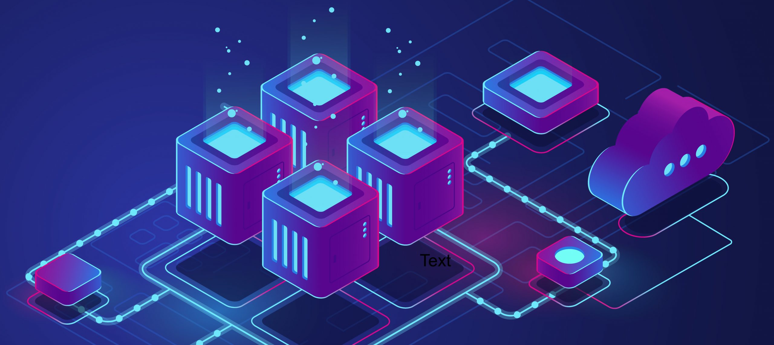 Isometric networking conncetion, internet network topology concept, server room, data center and database icon